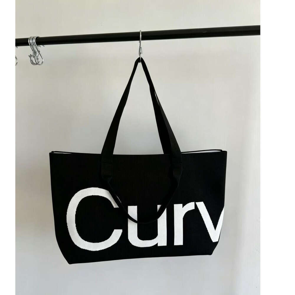 New Model Simple Large Capacity Shoulder-Back Casual Travel Handbag for Ladies - Ladies' Style Curved Letter Canvas Travel Bag