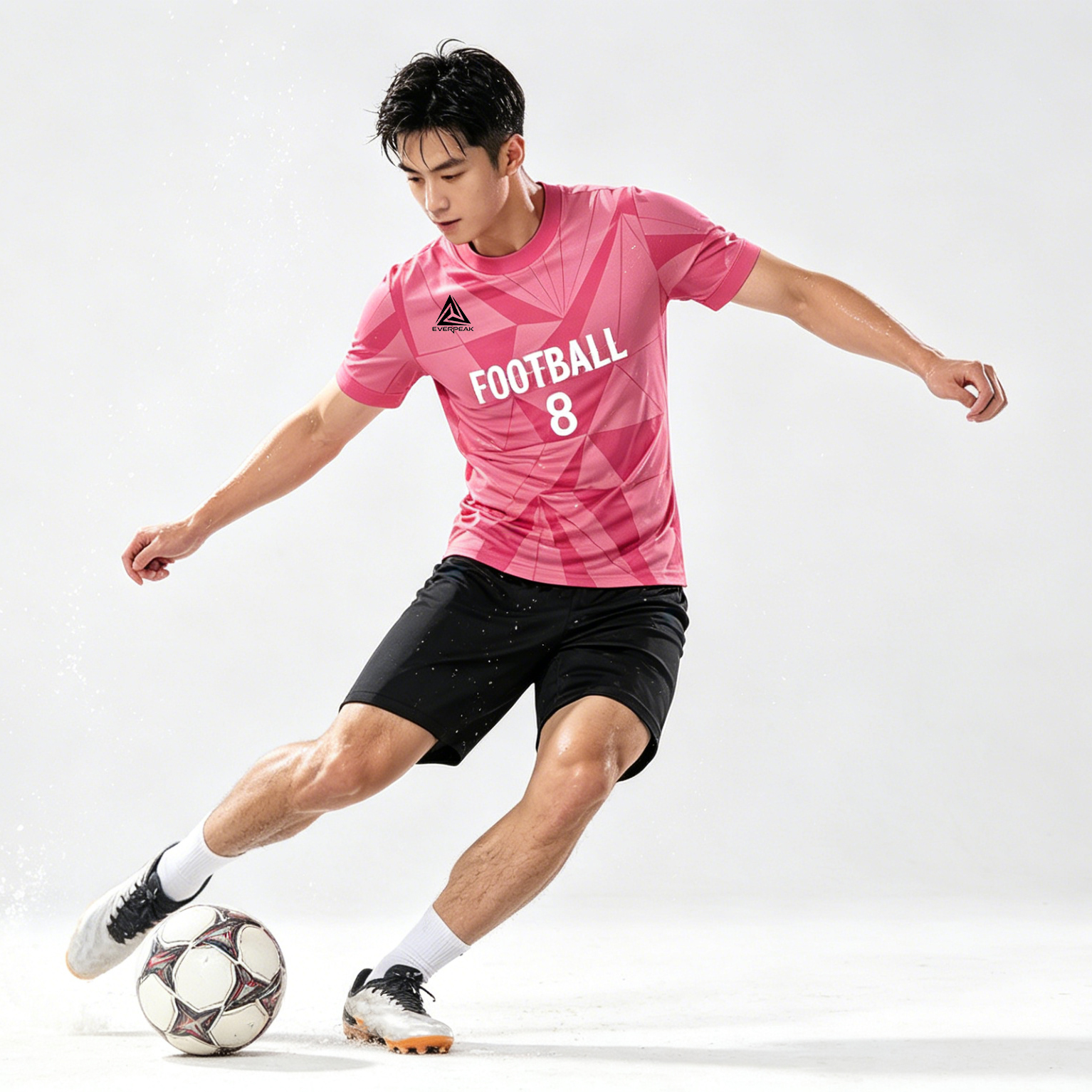 Custom Geometric Diamond Soccer Jersey Set Men Quick Dry Football Uniform with Shorts Customizable Team Name Number Logo for Sports - view 3