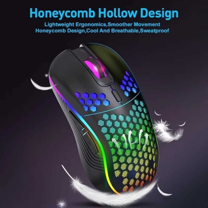 Wireless gaming mouse with RGB lighting is suitable for both office and business wired e-sports mice.H260519