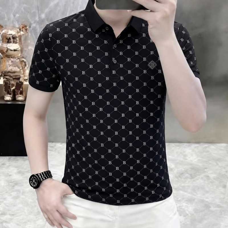 Fashionable trendy mens polo shirt 2026 summer new style for young men short-sleeved casual breathable T-shirt with collar