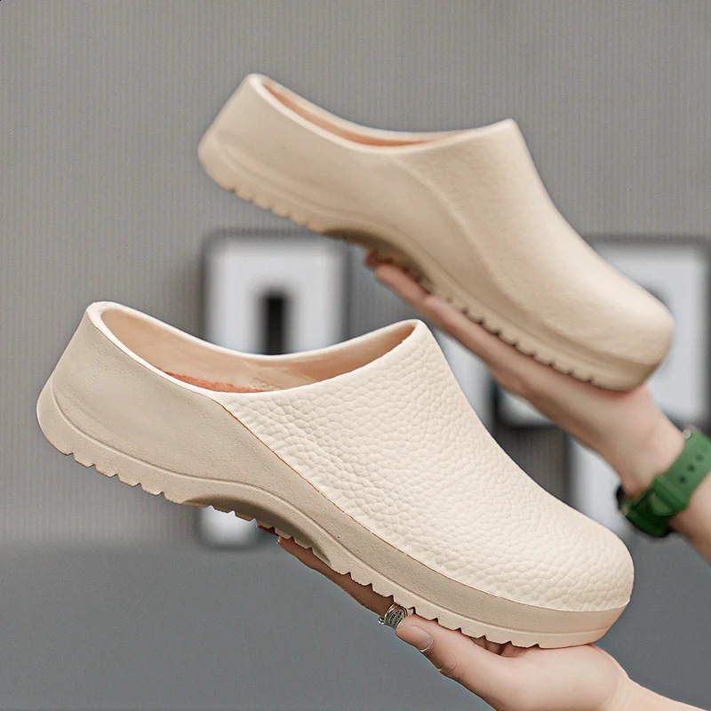 Men Sandals Garden Clogs Waterproof Anti-Slip Oil-Resistant Chef Shoes Comfortable Slippers Women Workers Outdoor Fishing Shoes 260625 - view 3