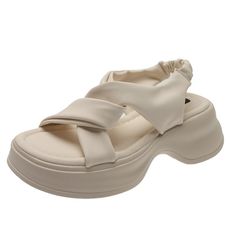 Summer 2026 Fashion Simple Trend Buckle High Heels Waterproof Platform Wedge Sandals Women