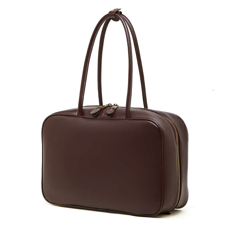New Spring Summer Women Genuine Leather Handbag Niche Design Small Square Shoulder Bag Fashion Casual Crossbody Bowling Bag For Daily Commute Travel S