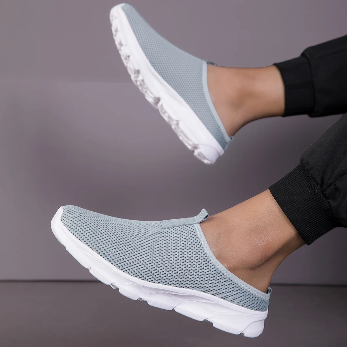 Men Casual Shoes SlipOn Half Slippers Running Plus Size Sport Lightweight Comforty Breathable Walking Sneakers 260519