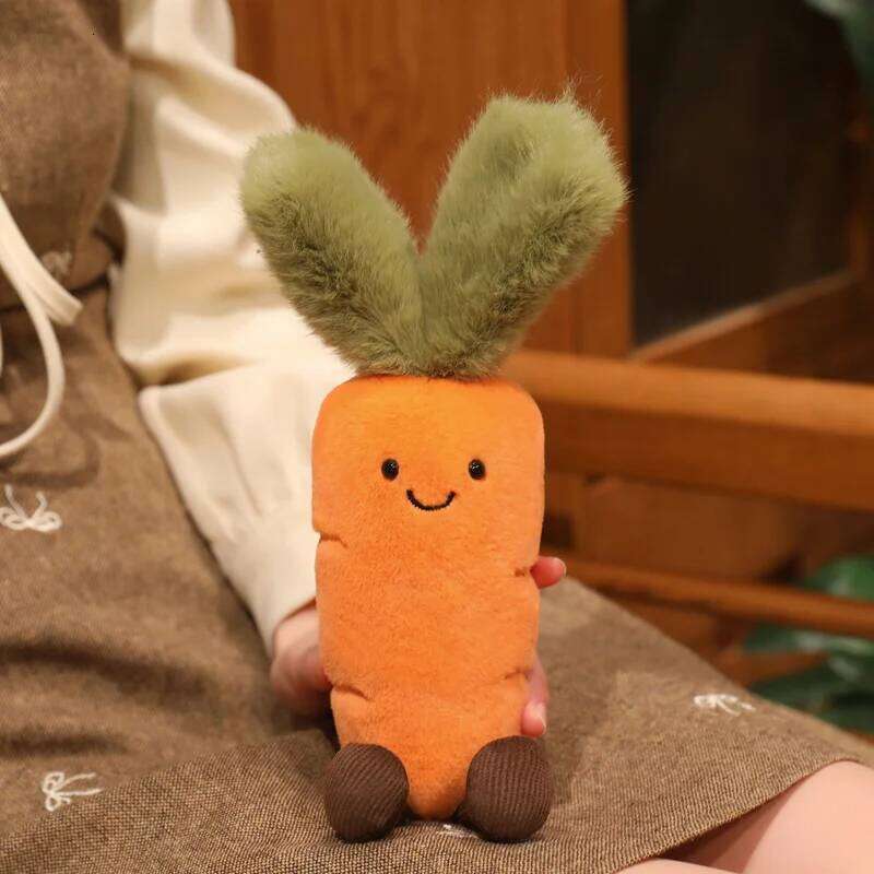 Adorable Vegetable Plush Set Cute Toy Doll Carrot Corn Asparagus Stuffed Fluffy Critter Collection 26L0520