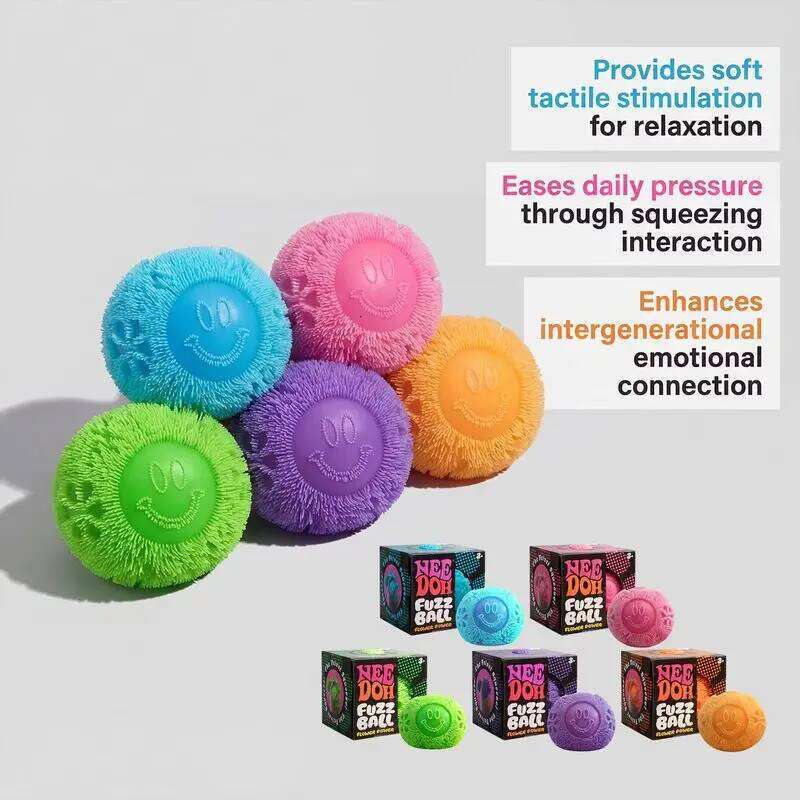 2026 New Nee Doh Fuzz Ball Squeeze Soft Fluffy Flower Power Portable Stress Relief Relieves Anxiety Fidget Squishy Toy J260520