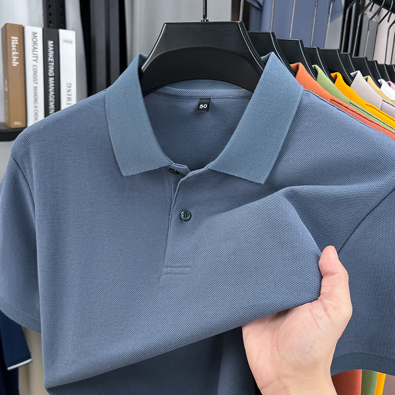 Men's Polos High End Cotton Short Sleeve T-shirt Lapel Top Summer Embroidery Fashion Casual Polo Shirt Size M-4XL
