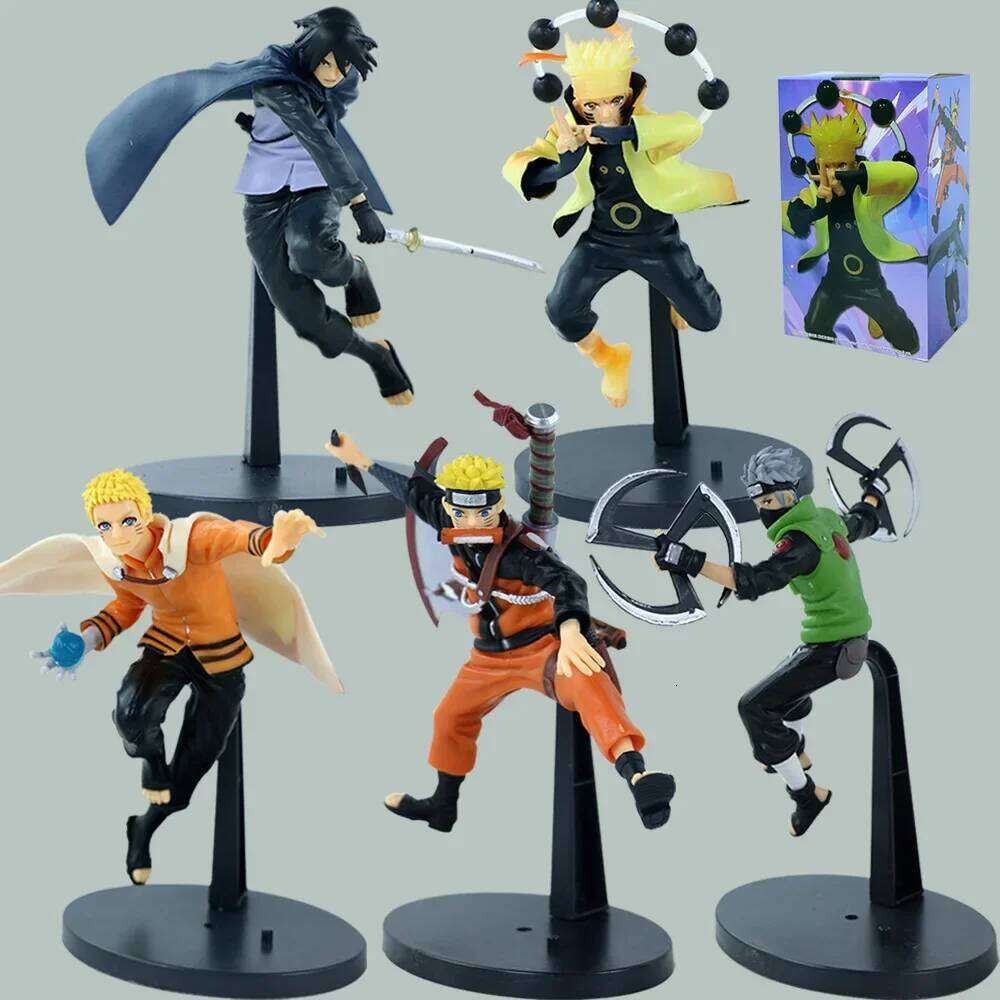 Bandai Naruto Shippuden anime Figures Uchiha Sasuke Hatake Kakashi Combat Form Collectible figure decorative Model Anime Toys J260520 - view 4