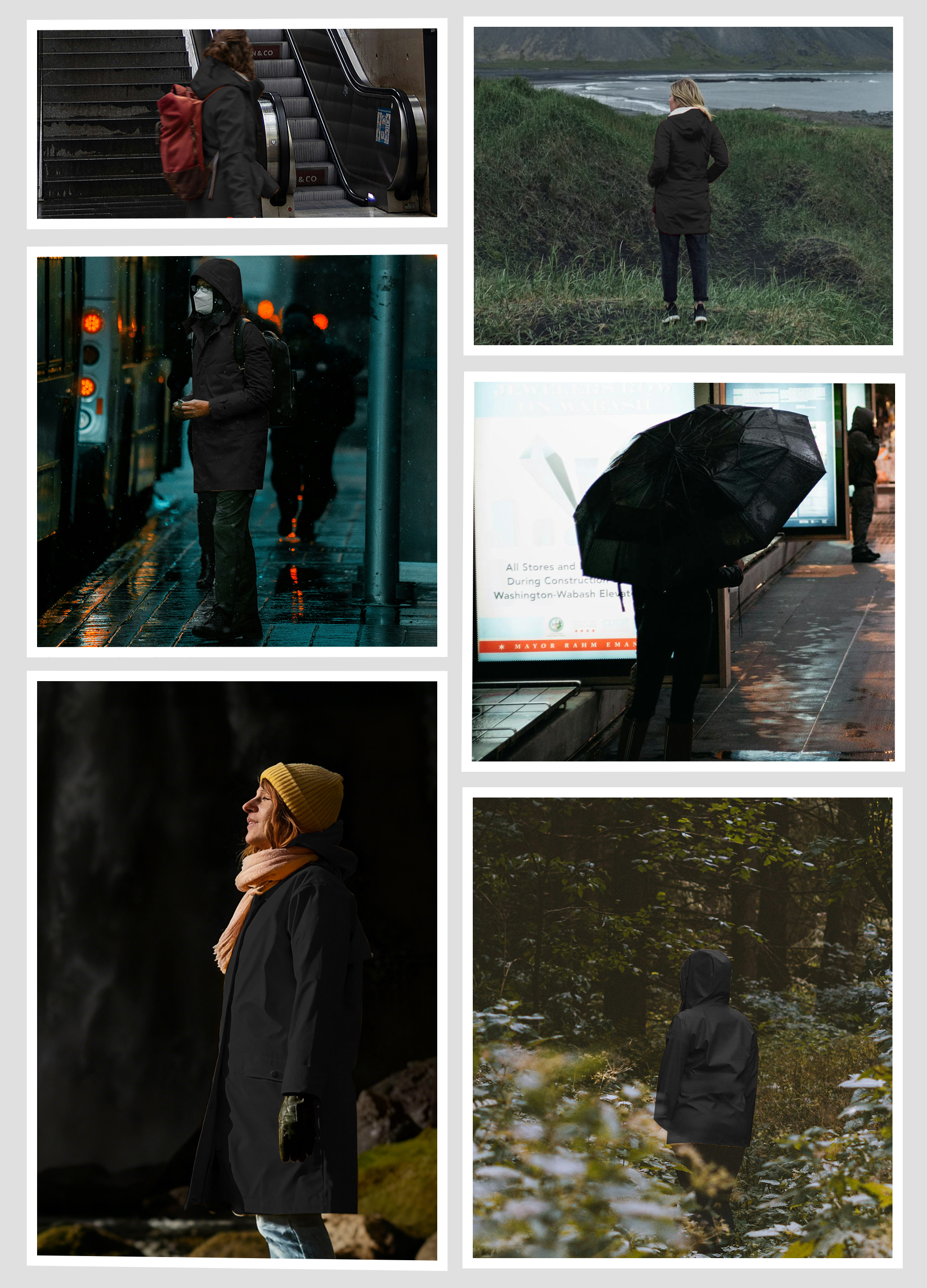 Outdoor Friendly Womens Long Length Waterproof Rainwear with Adjustable Hood