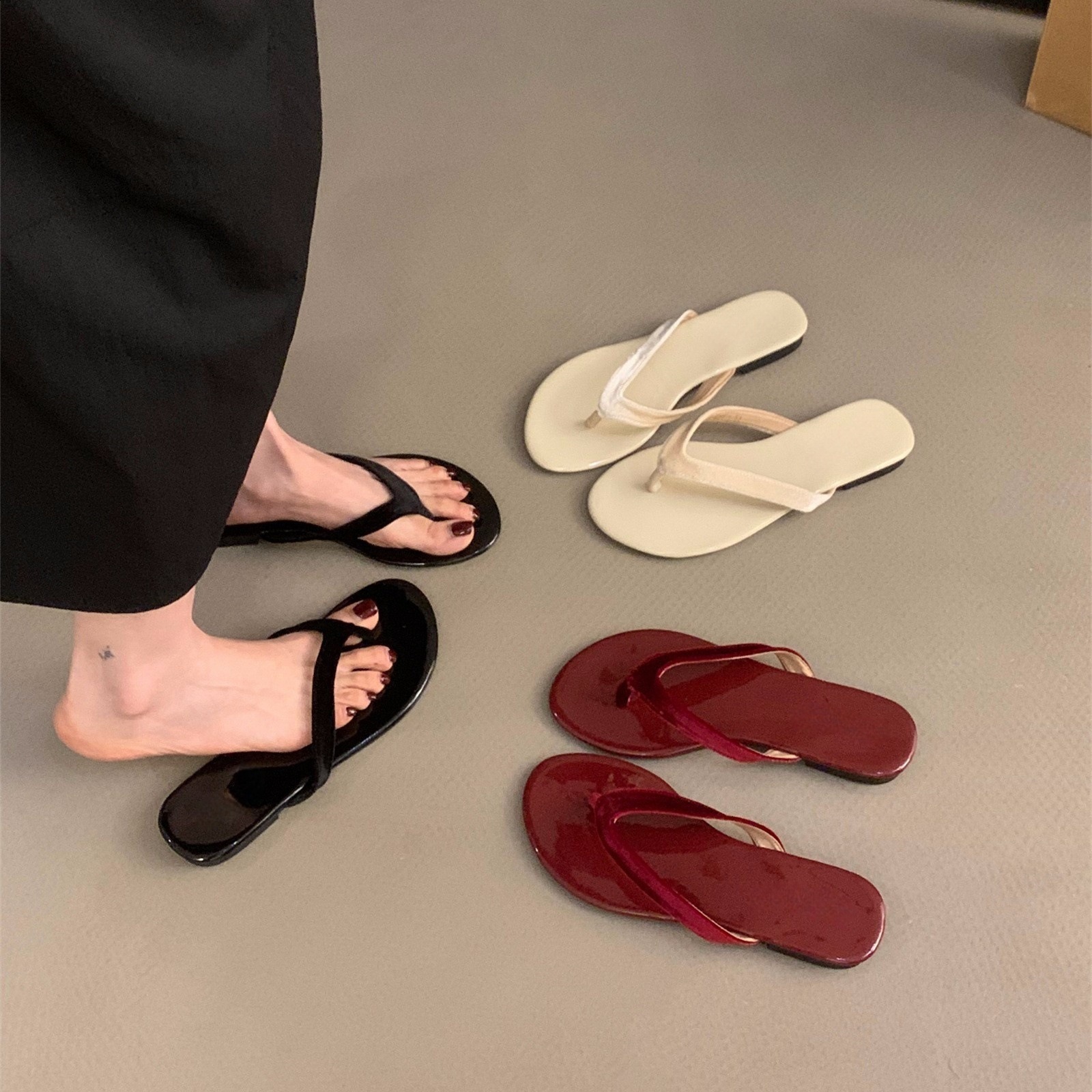 Summer Beach Flip Flop Womens Casual Clip Toe Flats Slippers Fashion Slides Comfort Outdoor Dress Shoes 250516