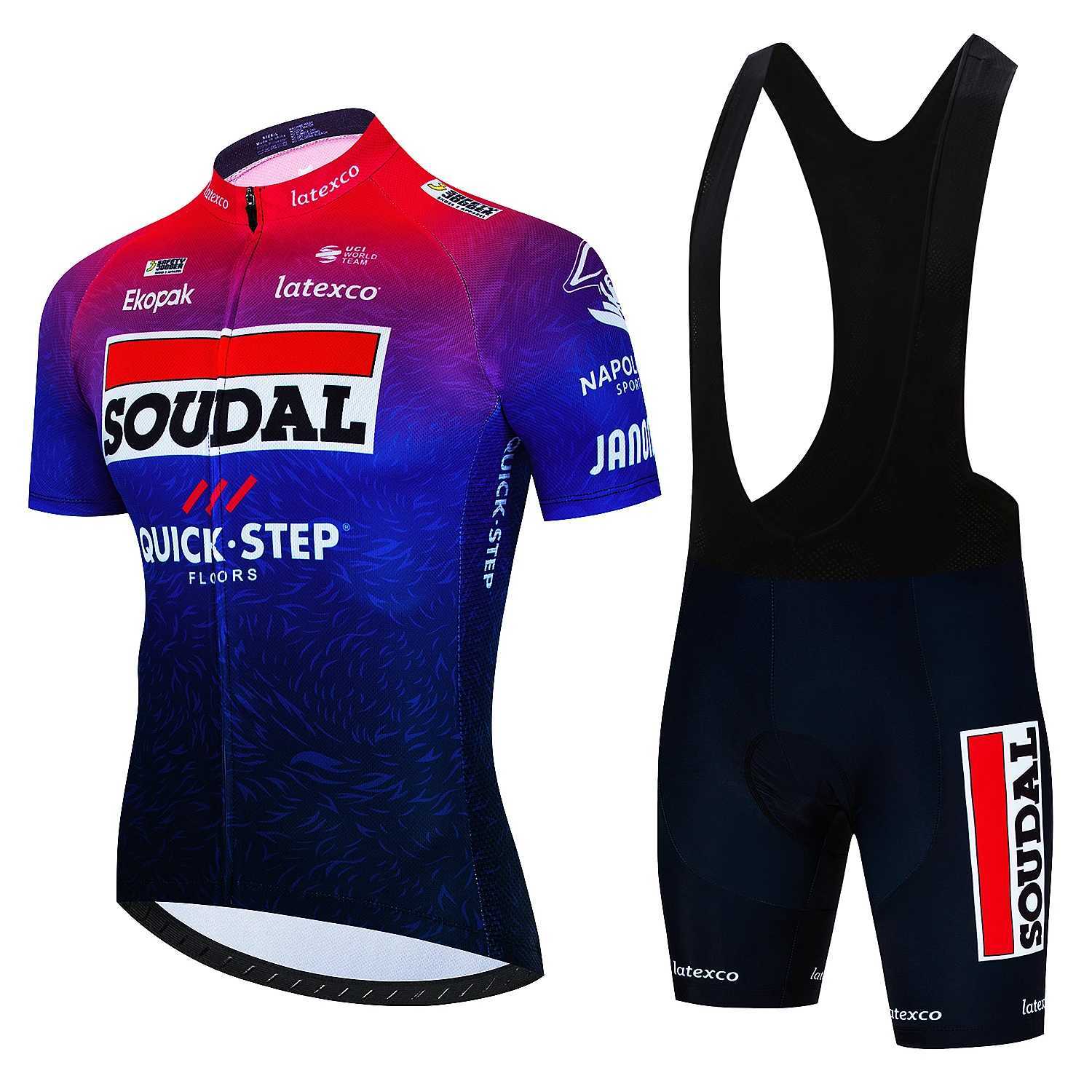 2025 Soudal Quick Step Cycling Jersey Set Summer Belgium Bicycle Breathable MTB Bike Clothing Maillot Ropa Ciclismo Uniform SuitZHR260520
