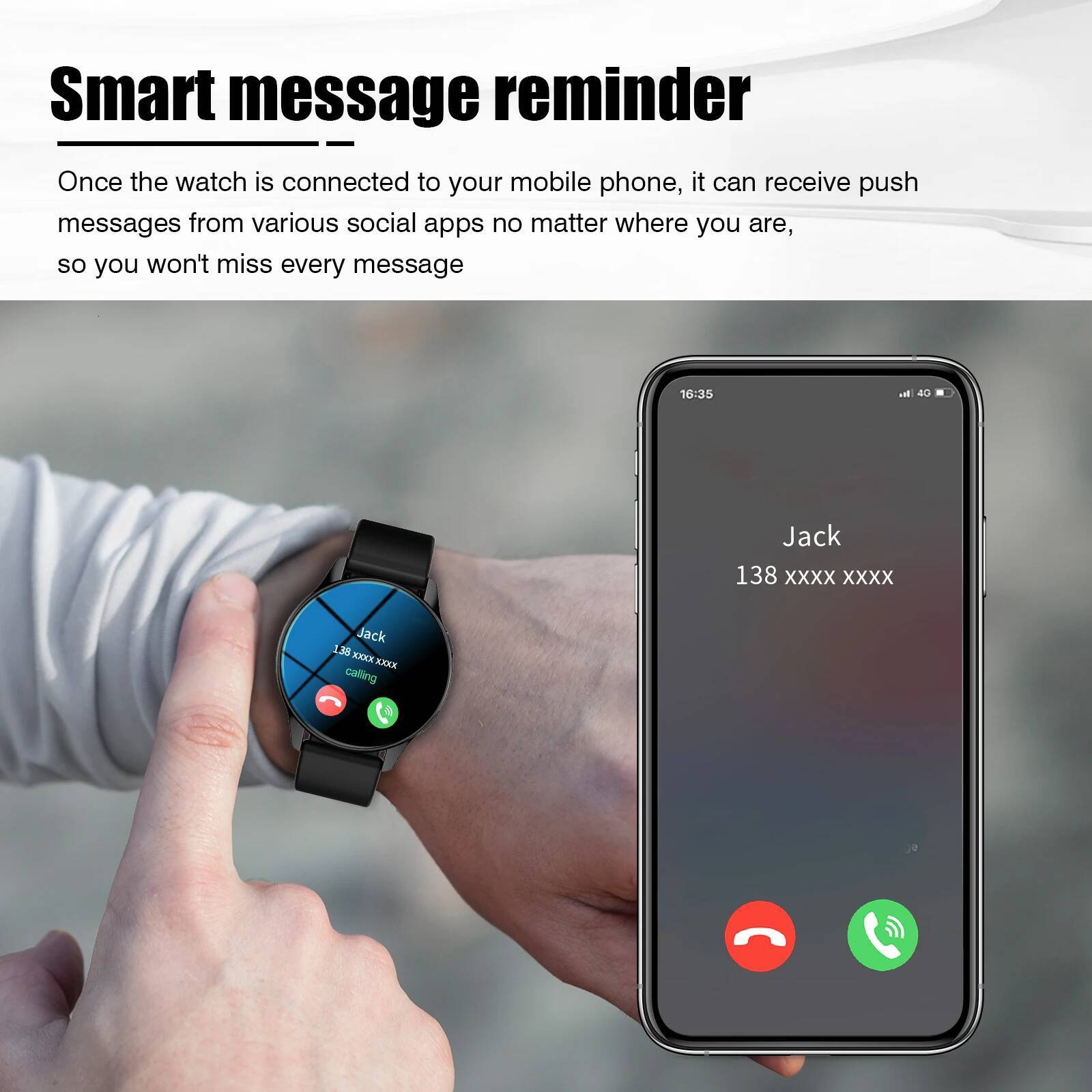 Smart Watch, Wireless Call/Dial, Multi-Sport Mode, Multiple APP Reminders, Suitable for Men and Women, Compatible with IPhone/An - view 4