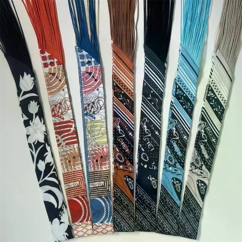 130x5cm Tassel Europe Spring Cashew Nut Small Silk Scarf Hair Band Binding Bag Handle Ribbon Small Scarf 260519 - view 5