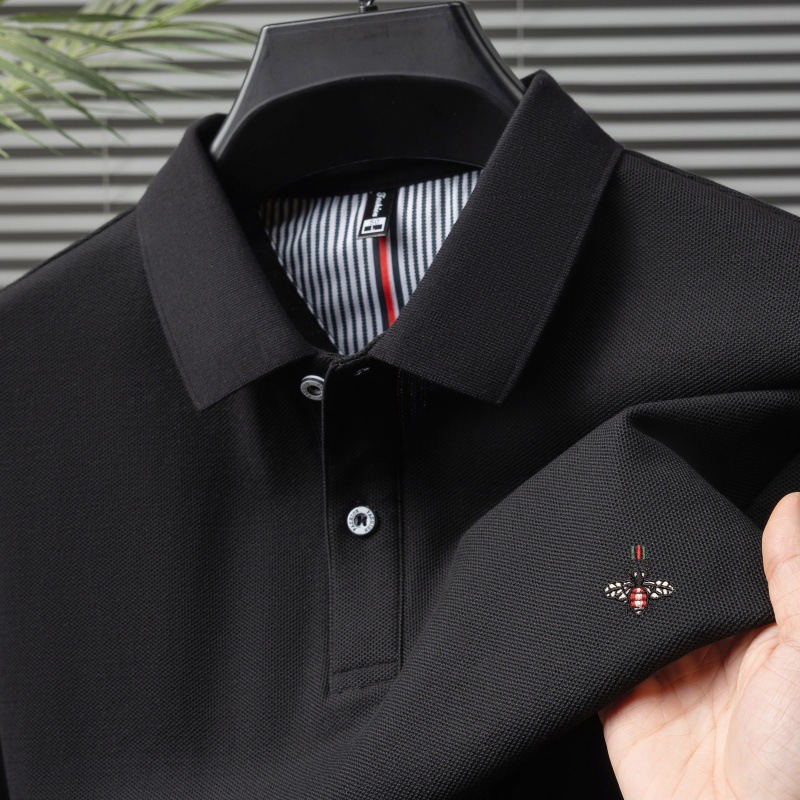 Men's Polos Pure Cotton Summer Short sleeved Comfortable Breathable Polo Shirt High-end Embroidered T-shirt Top Size M-4XL