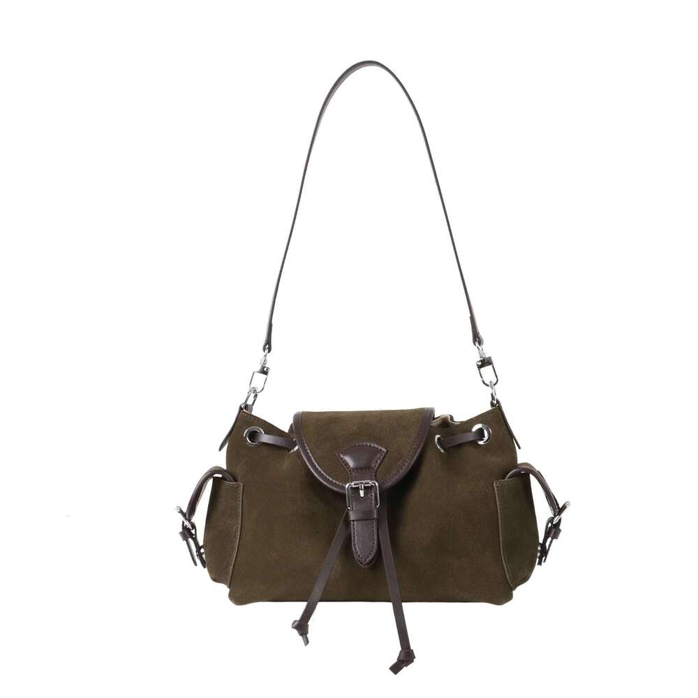 New Arrival Matte Cowhide Tote Bag Color Block Multi Pocket Design Retro Fashion Versatile Casual Commute Daily Crossbody Shoulder Bag SENYY