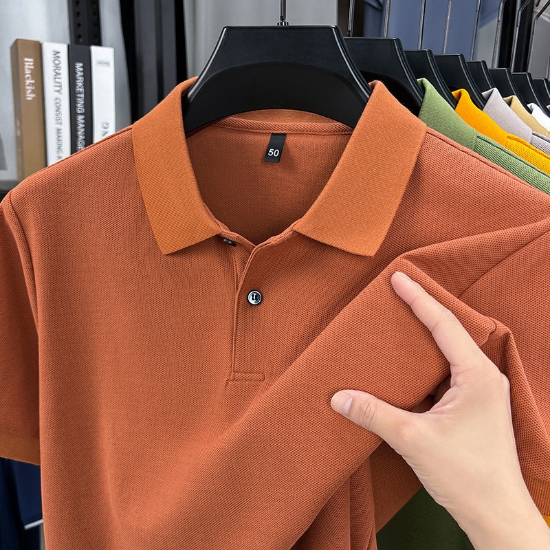 Men's Polos High End Cotton Short Sleeve T-shirt Lapel Top Summer Embroidery Fashion Casual Polo Shirt Size M-4XL