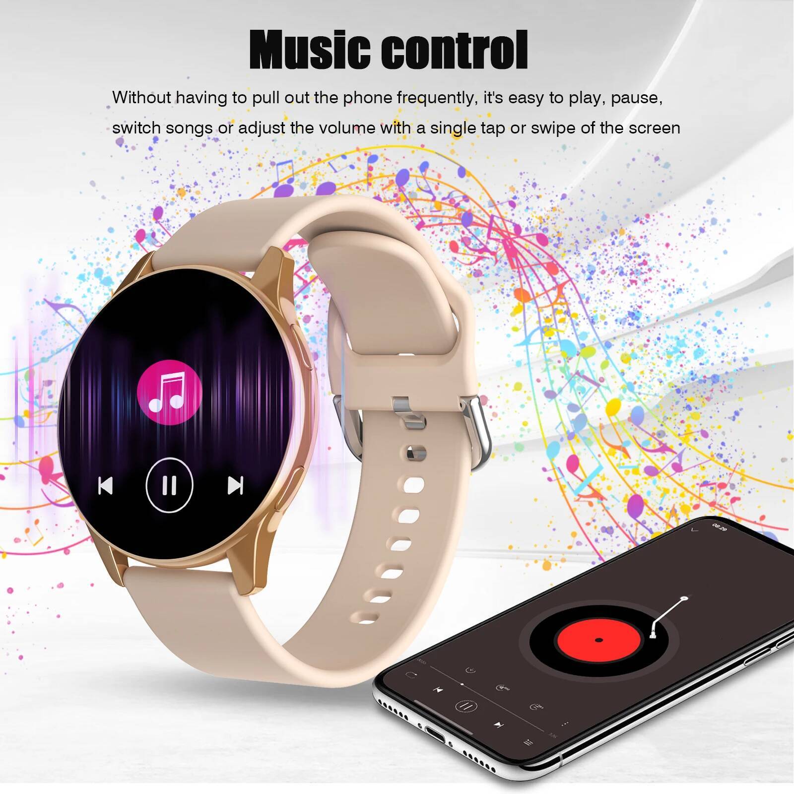 Smart Watch, Wireless Call/Dial, Multi-Sport Mode, Multiple APP Reminders, Suitable for Men and Women, Compatible with IPhone/An - view 5