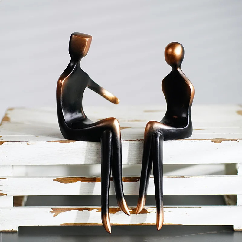 Resin Couple Lover Statue Ornament Wedding Anniversary Gift Valentines Day Friend Sculpture Decoration Figurine Home Decor 260520 - view 4