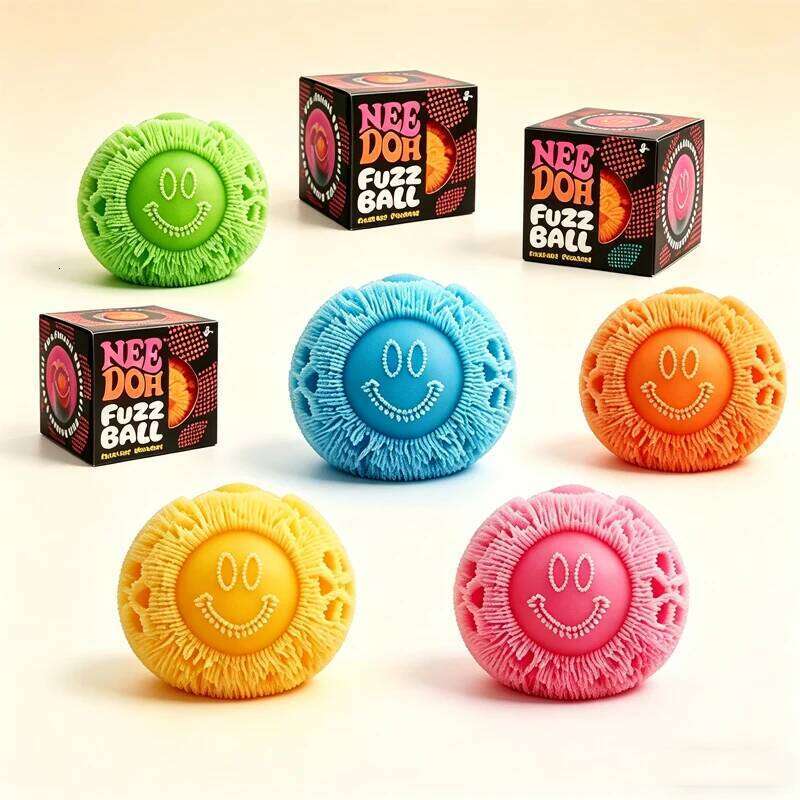 2026 New Nee Doh Fuzz Ball Squeeze Soft Fluffy Flower Power Portable Stress Relief Relieves Anxiety Fidget Squishy Toy J260520