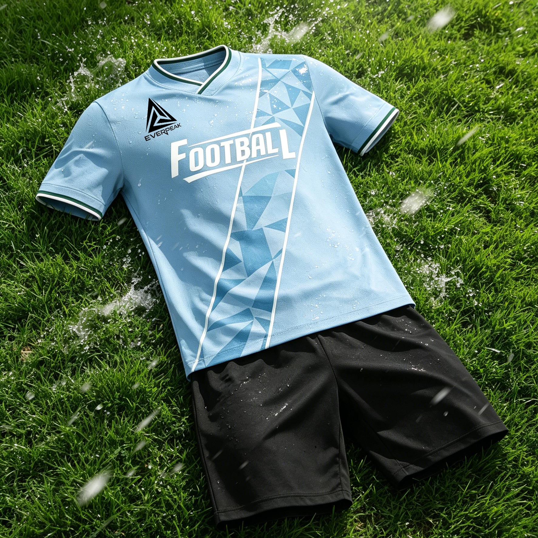 Custom Diagonal Camo Soccer Jersey Set Men Breathable Football Uniform with Shorts Customizable Team Name Number Logo for Matches - view 5