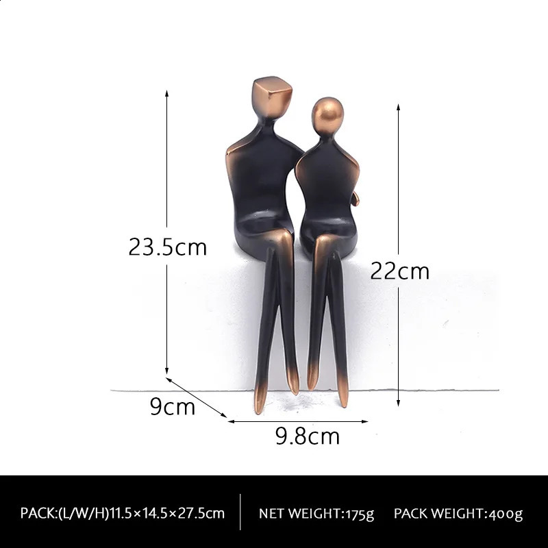 Resin Couple Lover Statue Ornament Wedding Anniversary Gift Valentines Day Friend Sculpture Decoration Figurine Home Decor 260520 - view 7