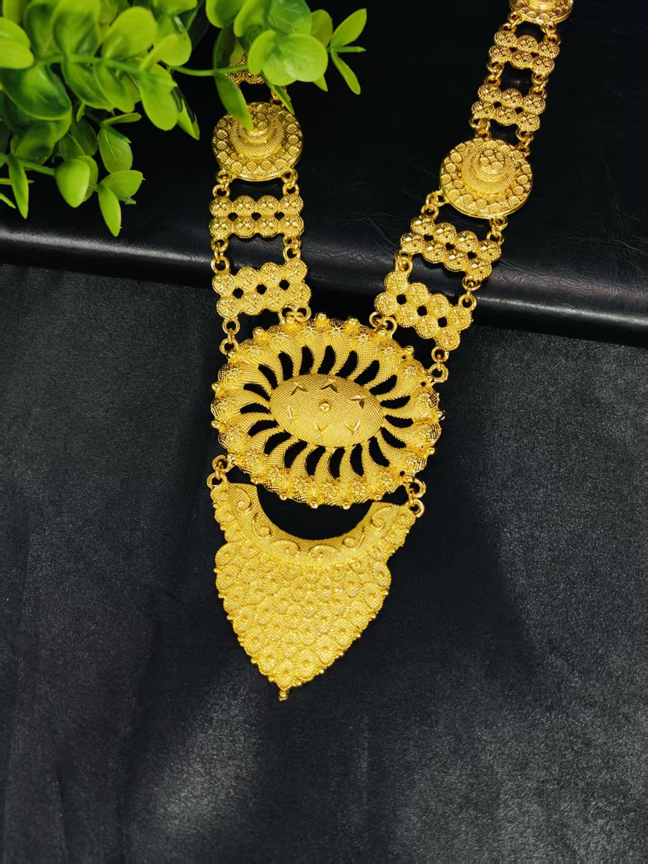 Bridal Indian Necklace Sets 24K Gold Plated Long Pendant For Women Nigeria African Dubai Wedding Earring Jewelry Set Party Gift