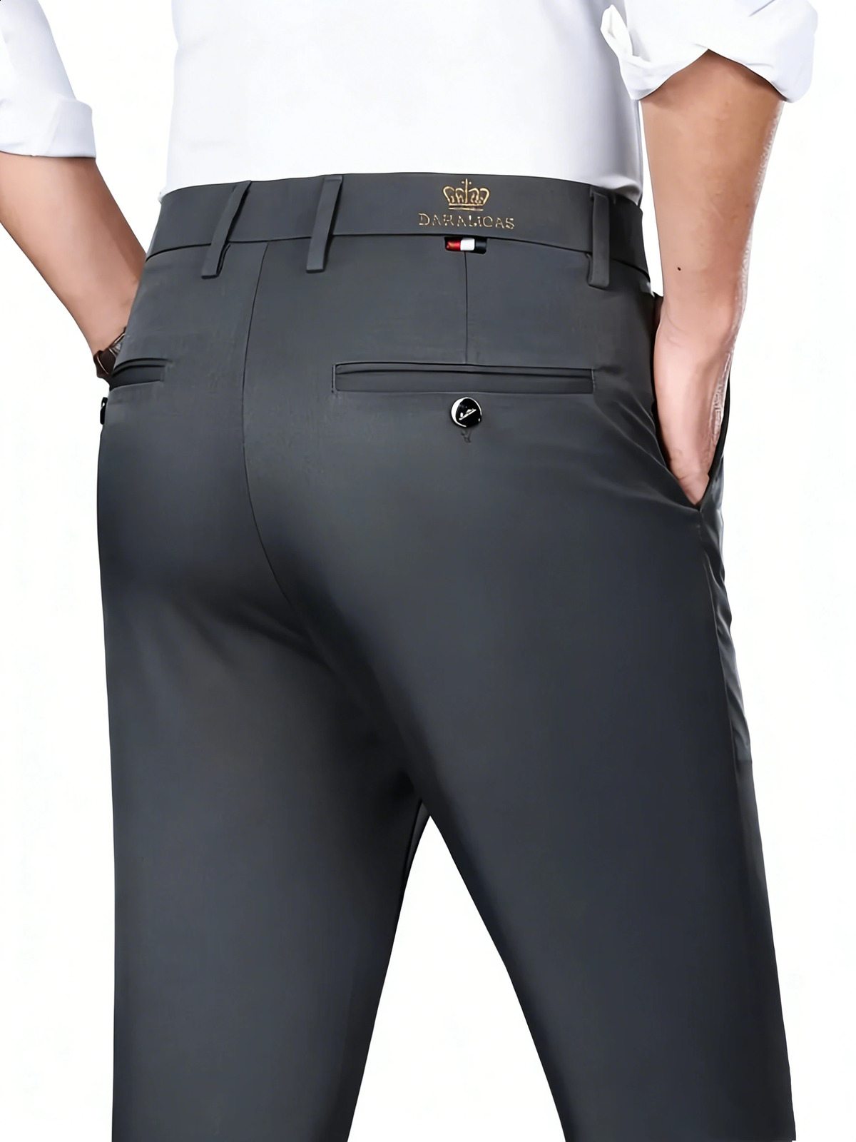 Mens 2Pack Slim Fit Stretch Dress Pants Navy Blue Business Casual Trousers for Office Daily Wear 260520 - view 6