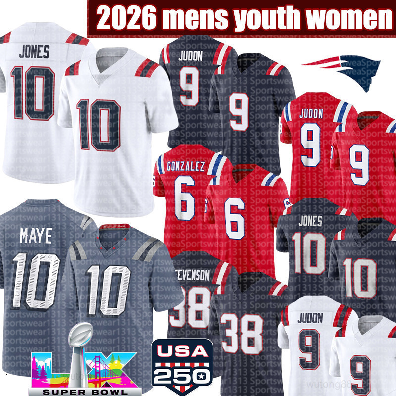 New Englands city PatriotsJersey USA 250 Patch Patriotes Jersey 10 Drake Maye 8 Diggs 0 Gonzalez 12 Brady 6 Baker Football Jerseys