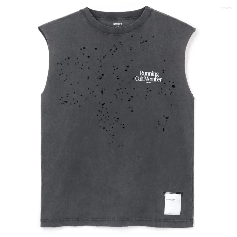 T-Shirt Da Uomo Satisfy T-Shirt Casual In Cotone Con Gilet Sportivo Da Corsa