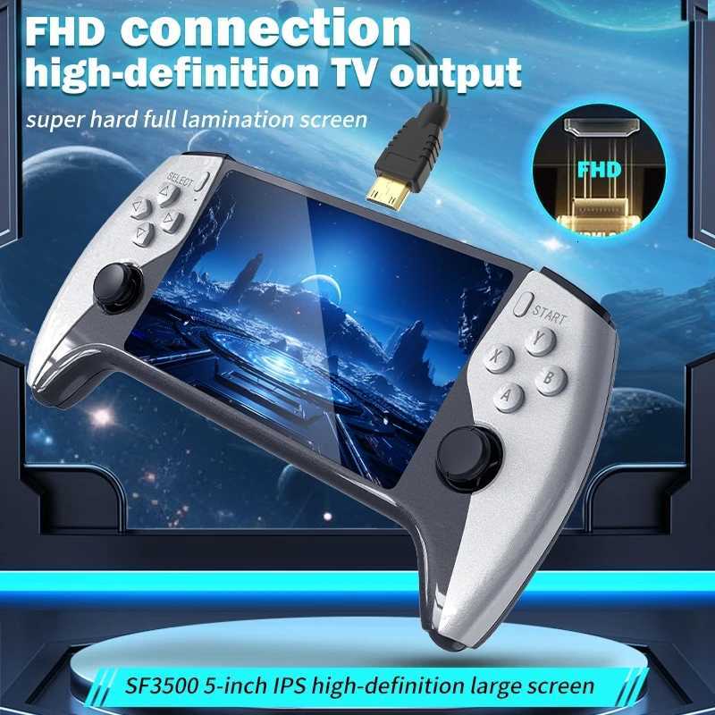 Multifunctional 5 Inch IPS HD Retro Handheld Game Console SF3500 Support Multi-System with FHD Port Dual Core256GB Expandable H260519