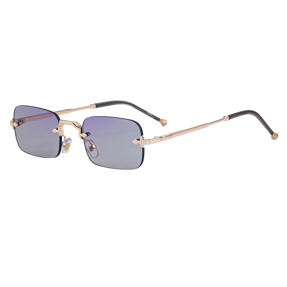 Small Frame Rectangle Rimless Punk Sunglasses Men 2025 Vintage Metal Sun Glasses For Male Classic Shades UV400 260119