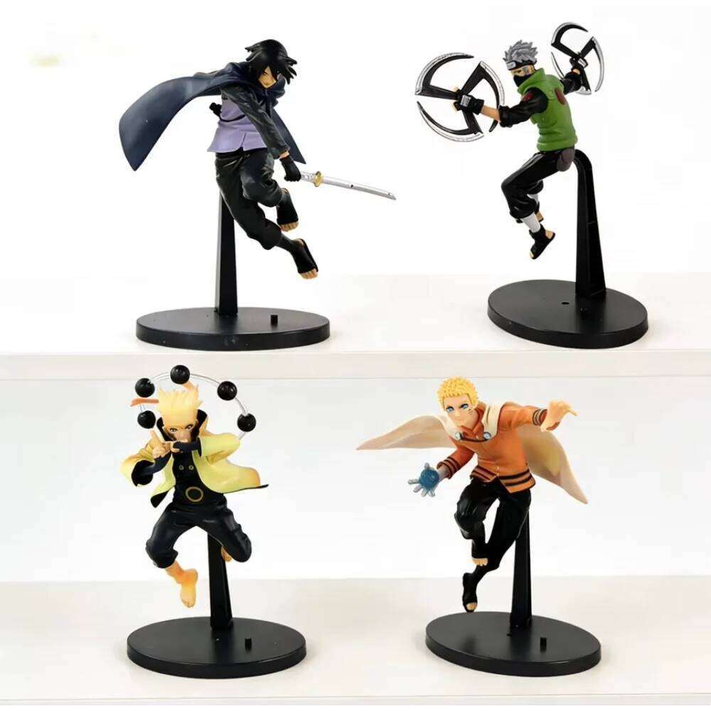 Bandai Naruto Shippuden anime Figures Uchiha Sasuke Hatake Kakashi Combat Form Collectible figure decorative Model Anime Toys J260520 - view 6