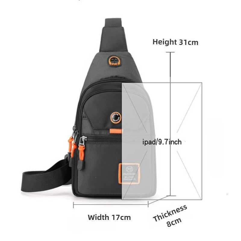 Men Chest Bags Outdoor Leisure Waterproof Shoulder Crossbody Bag Large Space Travel Chest Bag Men Practical Durable Sling Bag M260520