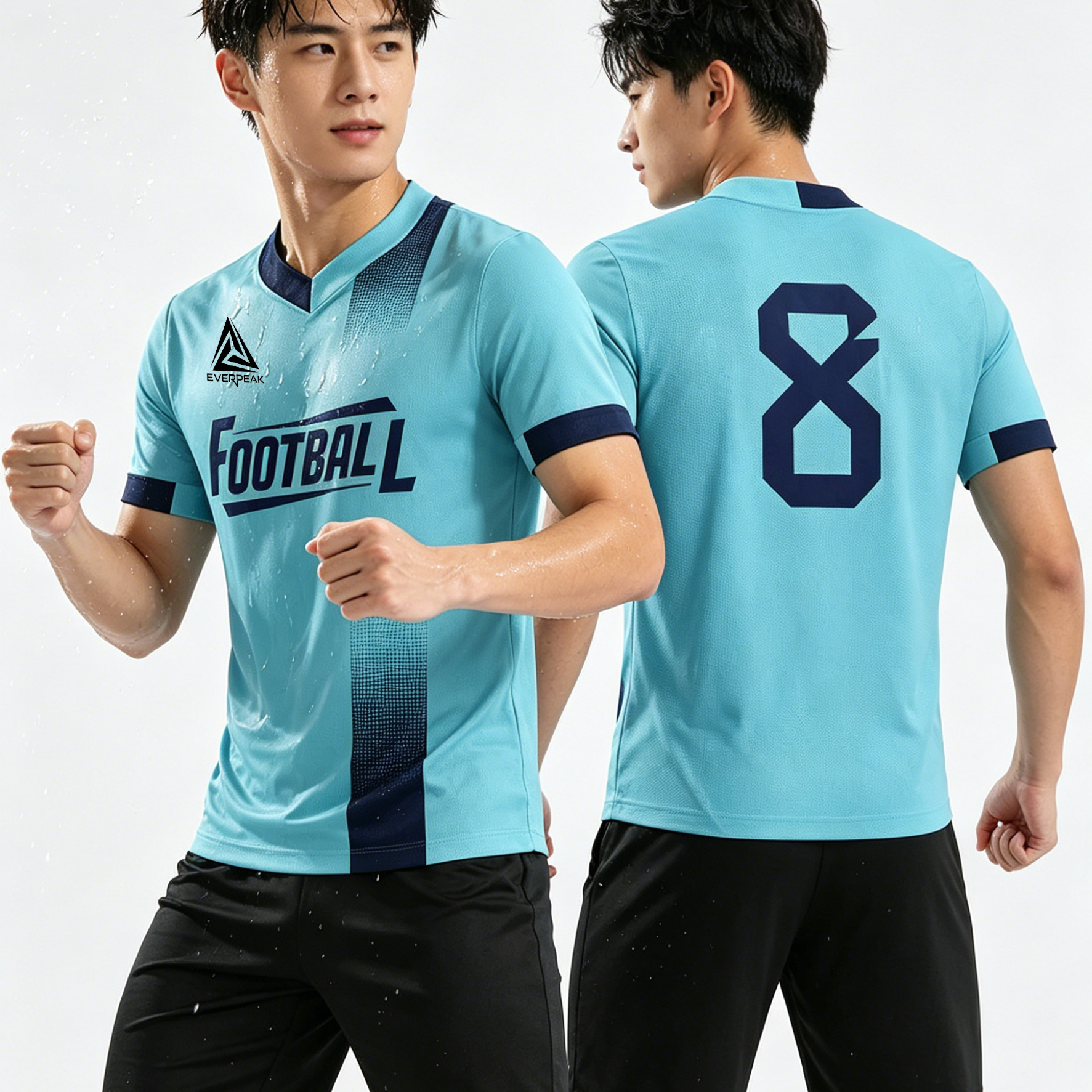Custom Gradient Accent Soccer Jersey Set Men Breathable Quick Dry Football Uniform with Shorts Customizable Team Name Number Logo - view 5