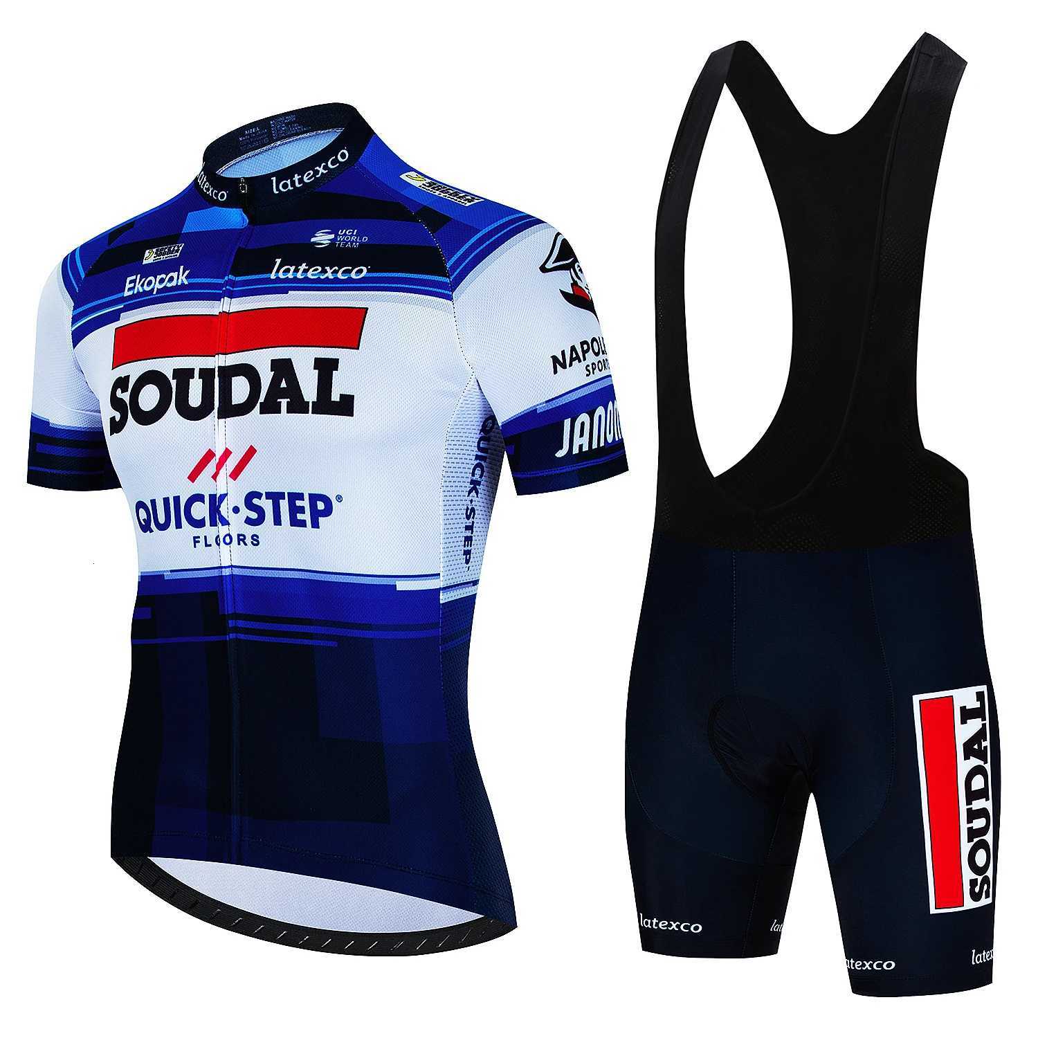 2025 Soudal Quick Step Cycling Jersey Set Summer Belgium Bicycle Breathable MTB Bike Clothing Maillot Ropa Ciclismo Uniform SuitZHR260520