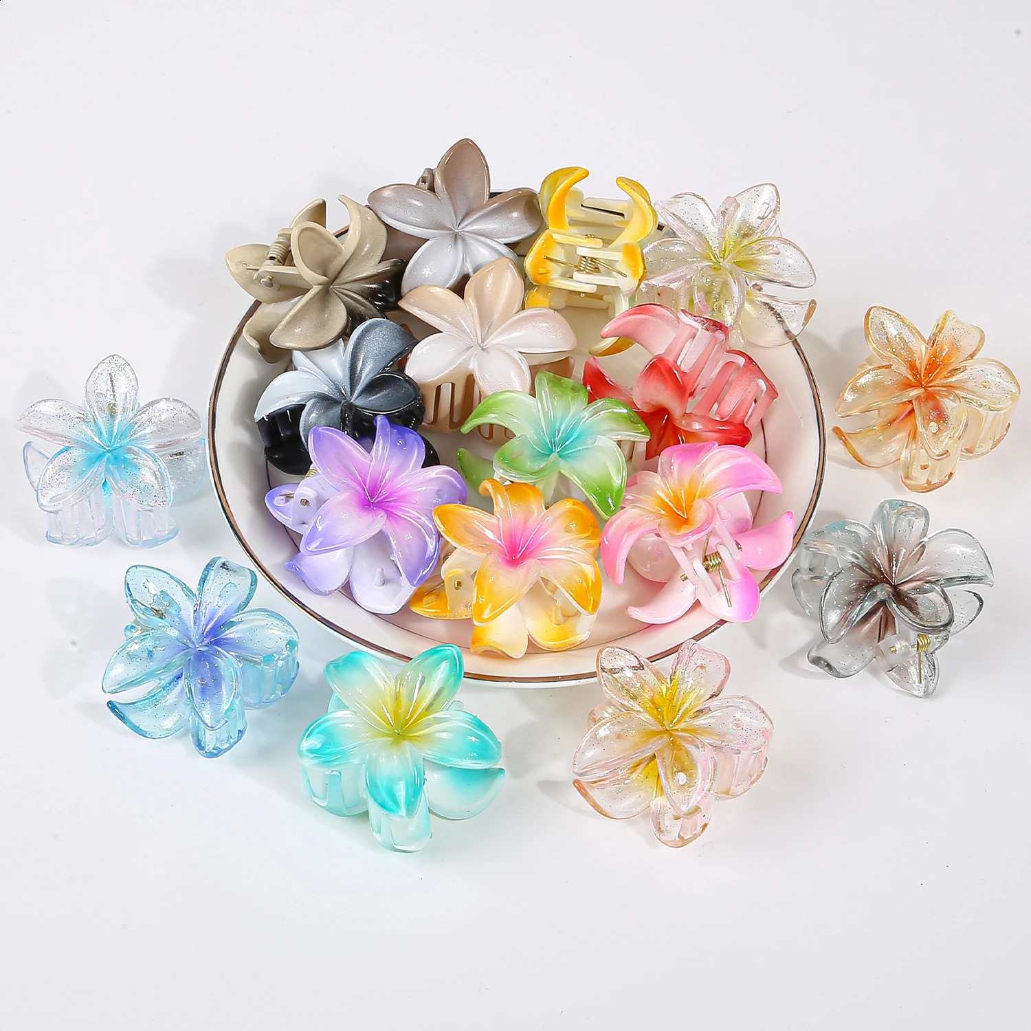 17pcs Mini 4cm Flower Hair Claw Clips for Girls Women Egg Floral Hair Claws Clips Fashion Ponytail Holder Hair Accessories260518 - view 4