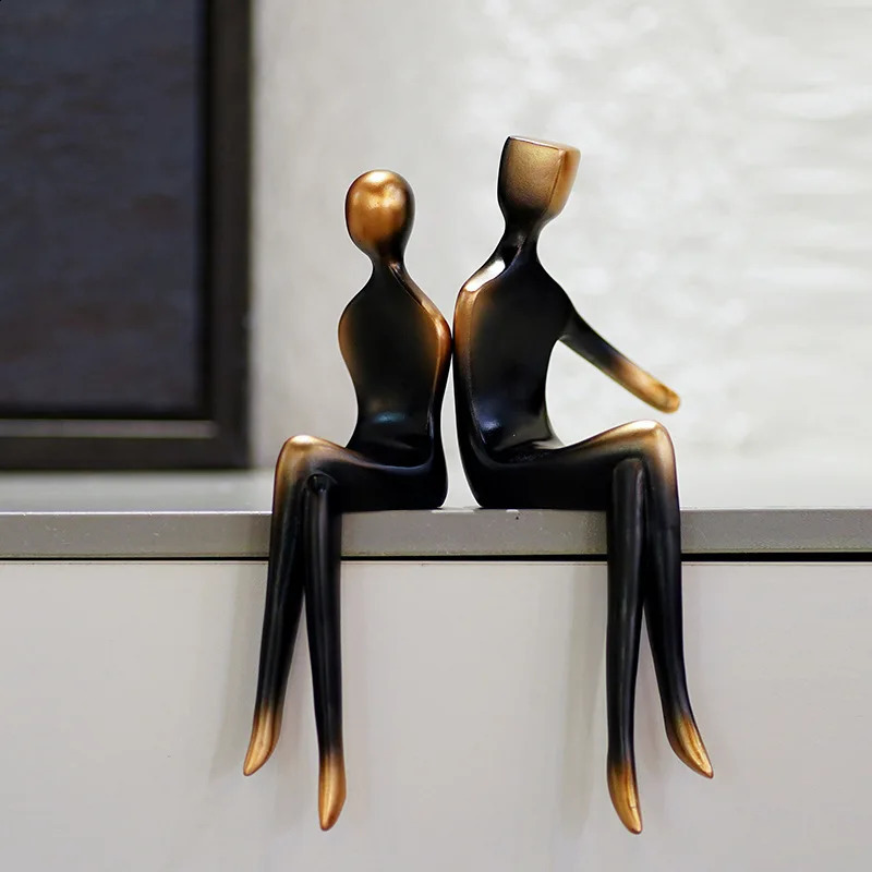 Resin Couple Lover Statue Ornament Wedding Anniversary Gift Valentines Day Friend Sculpture Decoration Figurine Home Decor 260520 - view 5