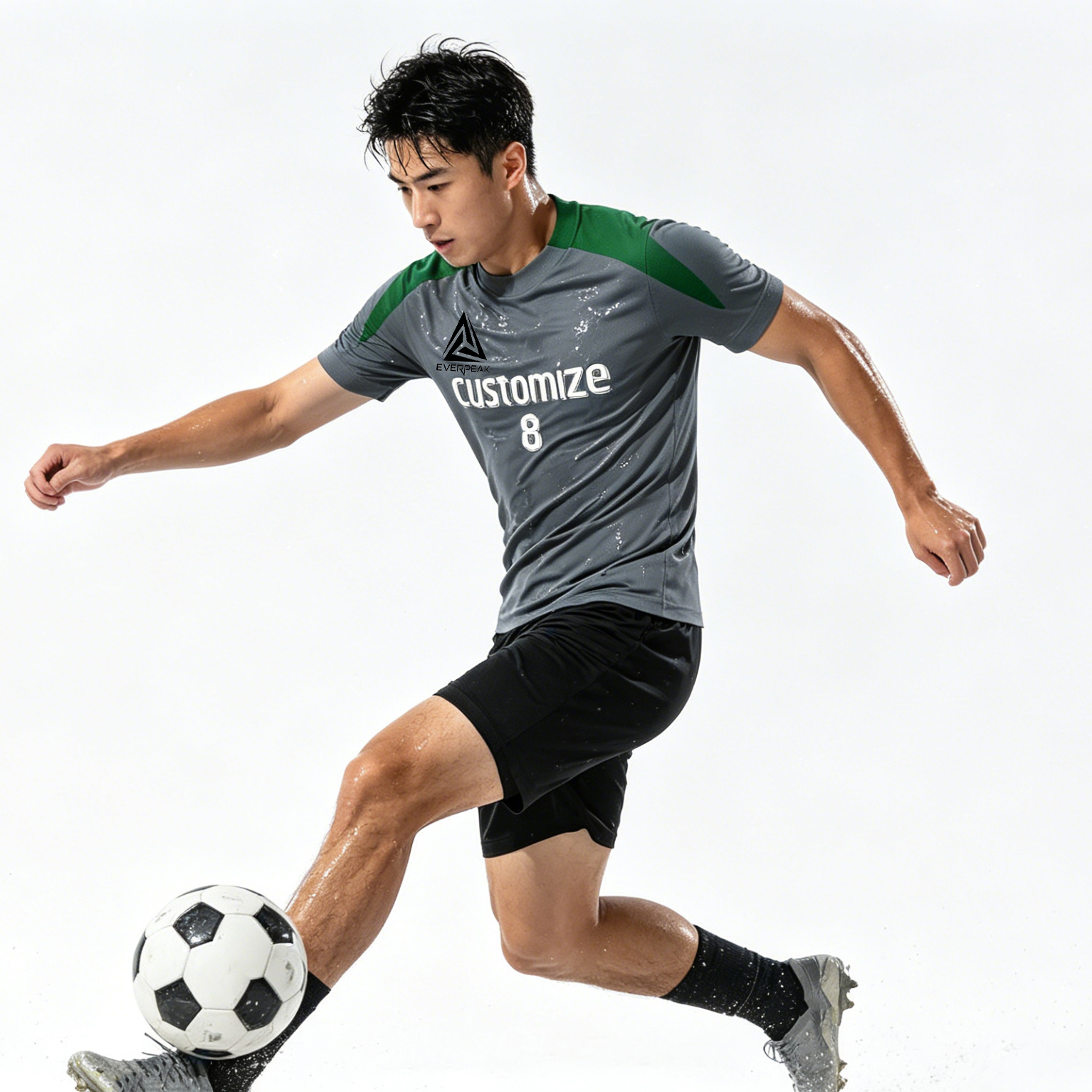 Custom Color Block Soccer Jersey Set Men Quick Dry Football Uniform with Shorts Customizable Team Name Number Logo for Sports - view 5