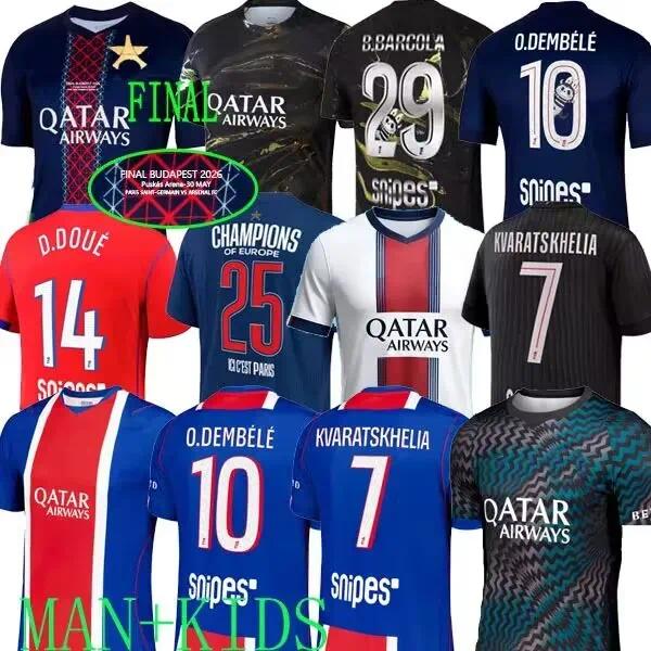 26 27 maillot de foot Kvaratskhelia soccer jerseys Night Edition 5th JOAO NEVES HAKIMI football shirtS 25 26 BARCOLA Zaire-Emery O.Dembele PARIS PSGES