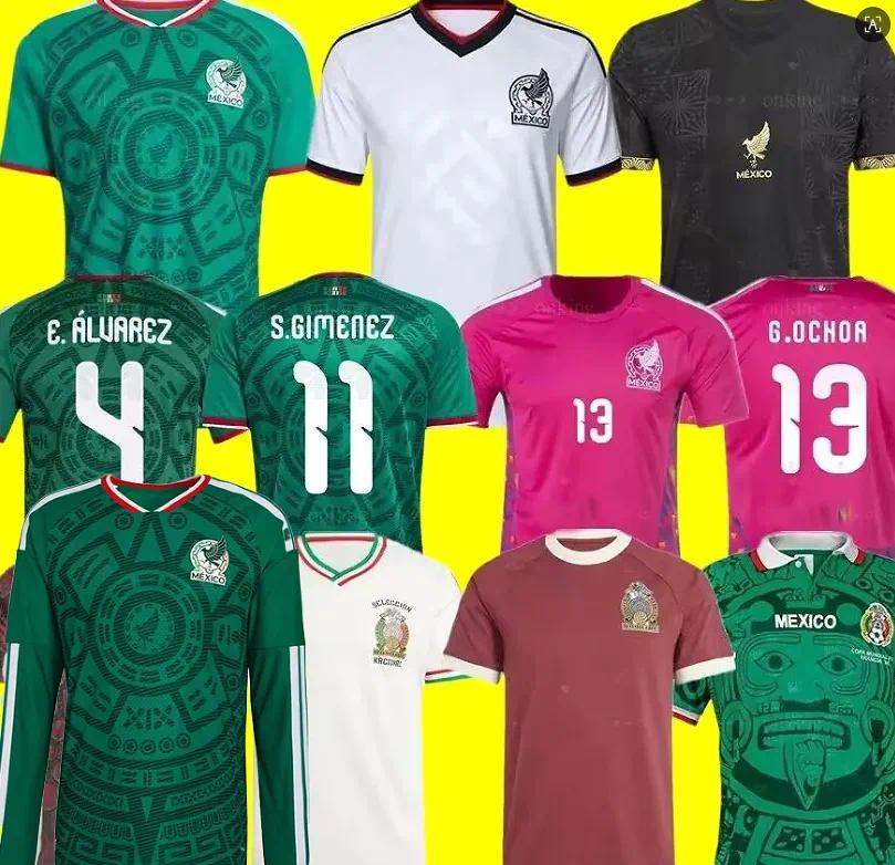 26 27 Green Mexico jersey 2026 World Cup Home away Kit soccer jerseys A. VEGA C. HUERTA L. ROMO RAUL football shirts men kids kit set Third goalkeeper
