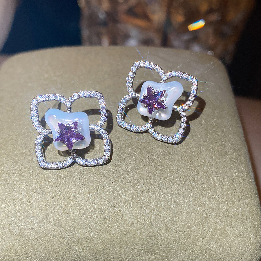Cross-border jewelry, simple diamond-encrusted bowknot fashion earrings for women, European and American cross-border elegant fashion ear buckle earri - view 5
