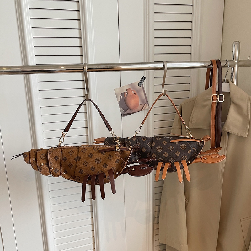 OULAIMEIZI Designer bag Creative Unique Fun Lobster for Girls, 2026 New Model, Quirky Old Money Style Shoulder and Crossbody Bag