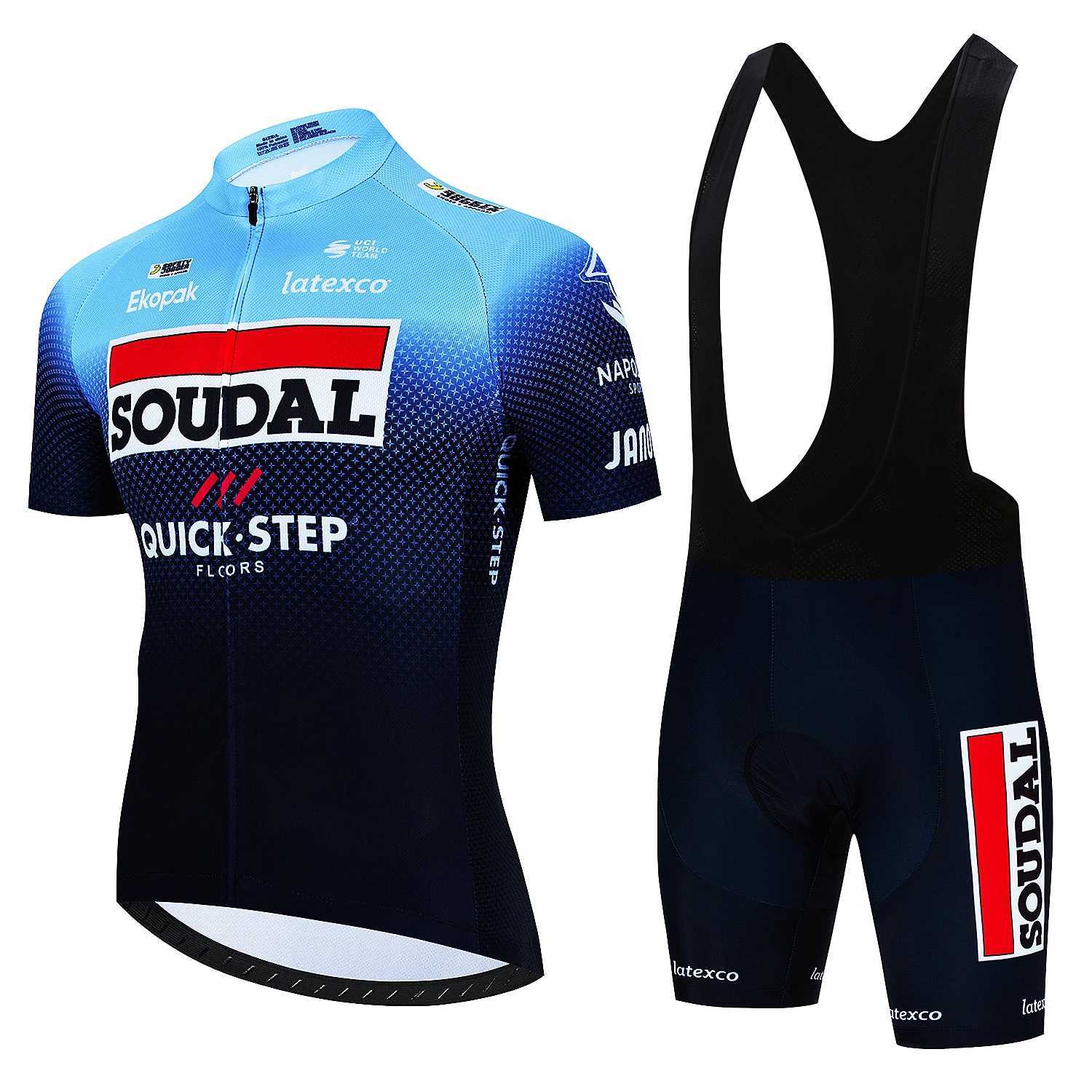 2025 Soudal Quick Step Cycling Jersey Set Summer Belgium Bicycle Breathable MTB Bike Clothing Maillot Ropa Ciclismo Uniform SuitZHR260520