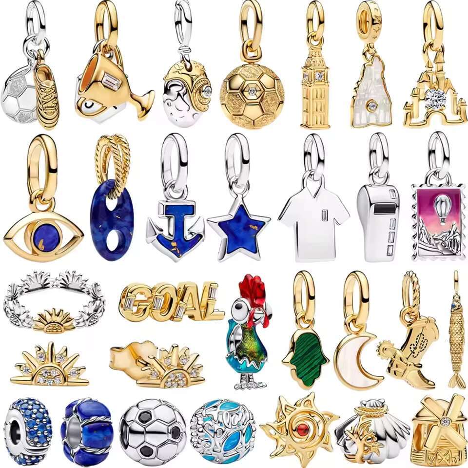 2026 NEW 925 Charms Football Castle Shell Beads charms fit 925 Sterling silver bracelet necklace DIY gift for women fashion jewelry wholesale