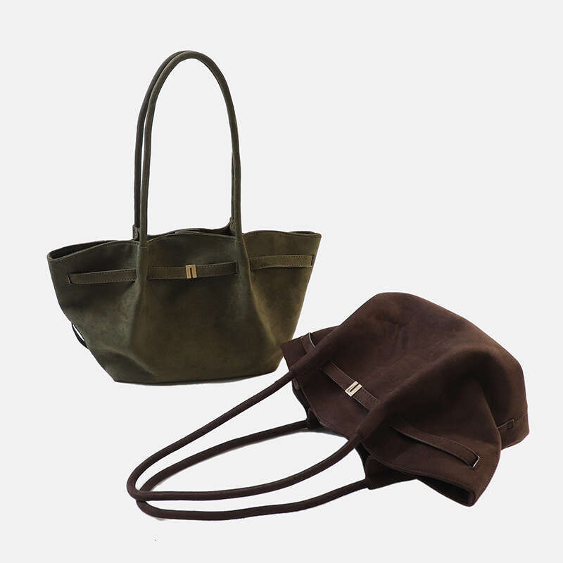 Fall/Winter New Versatile Faux Suede Handbag, Vintage Green Underarm Bag, Large Capacity Commuting Bag - view 3