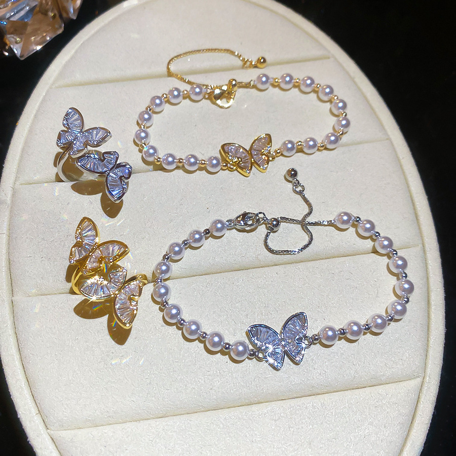 Butterfly design natural pearl bracelet, light luxury designer style, direct from the factory, cross-border wholesale - view 9