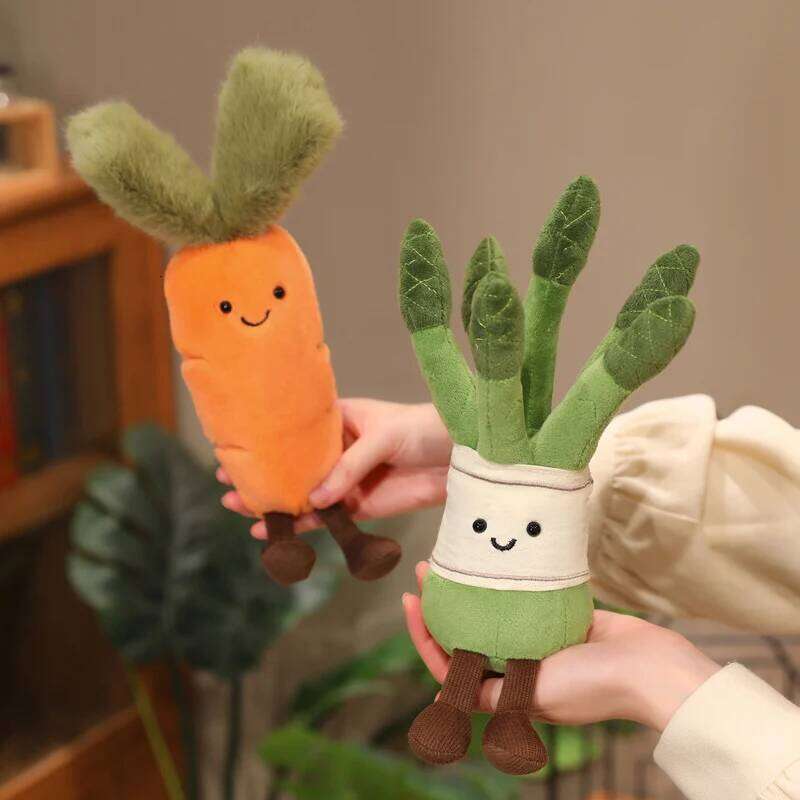 Adorable Vegetable Plush Set Cute Toy Doll Carrot Corn Asparagus Stuffed Fluffy Critter Collection 26L0520