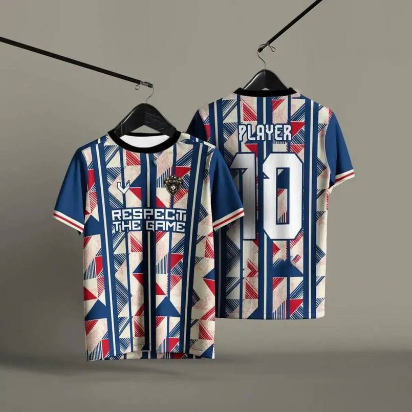 Unisex retro style football shirt. Oversized fit, short sleeves, breathable mesh fabric. Casual hip-hop style. Suitable game days, street photography,