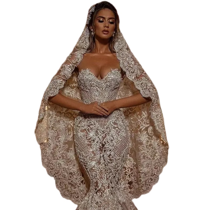 2026 Gorgeous Waltz Length Wedding Veils With Lace Applique Edge Long Vintage Veils One Layer Tulle Custom Made Bridal Veil ZJ409