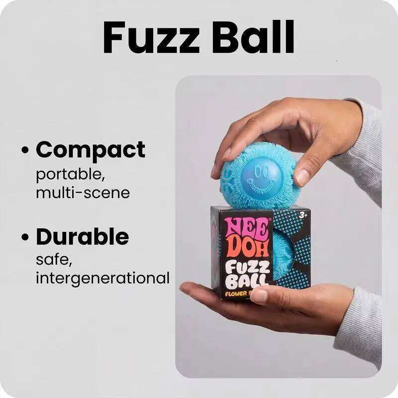 2026 New Nee Doh Fuzz Ball Squeeze Soft Fluffy Flower Power Portable Stress Relief Relieves Anxiety Fidget Squishy Toy J260520
